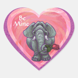 Sticker Cœur La Saint-Valentin des éléphants