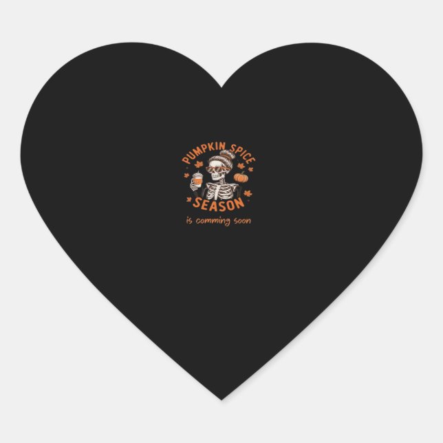 Sticker Cœur La saison des épices citrouilles commence bientôt  (Devant)