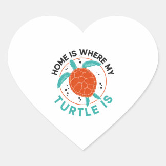 Sticker Cœur La Tortue De Mer Maison Où