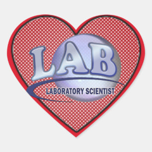 Sticker Cœur LABORATOIRE - LABORATOIRE SCIENTIFIQUE ! LOGO Bleu