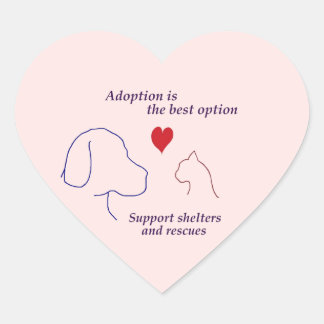 Sticker Cœur L'adoption est la meilleure option