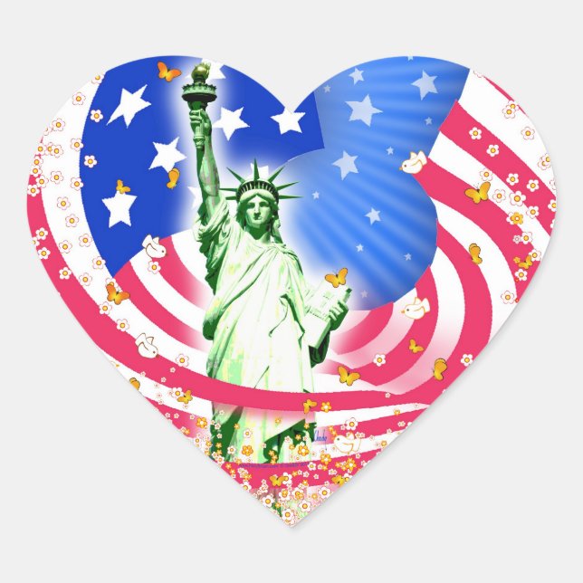 Sticker Cœur Lady Liberty, New York (Devant)