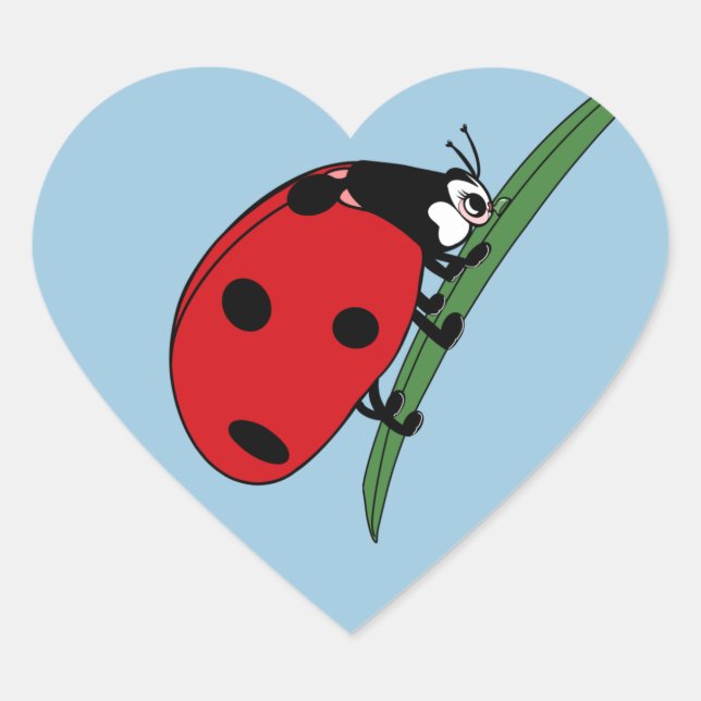 Sticker Cœur Ladybug à la soif (Devant)