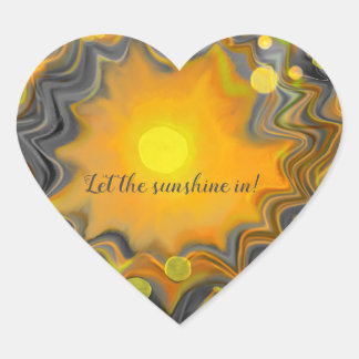 Sticker Cœur Laissez le soleil briller dans l'amour rétro