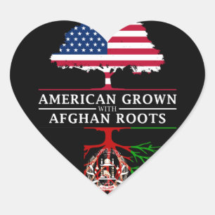 Sticker Cœur L'Américain développé avec l'Afghan enracine  