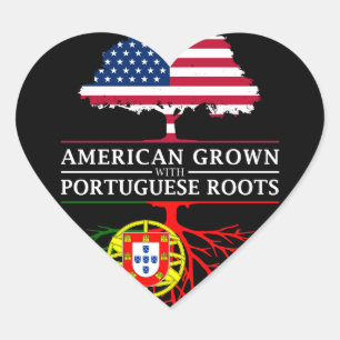 Sticker Cœur L'Américain développé avec le Portugais enracin