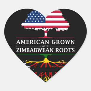 Sticker Cœur L'Américain développé avec le Zimbabwéen enrac