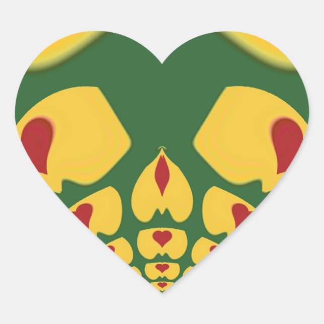 Sticker Cœur L'amour à Rasta Couleurs : Coeurs de reggae (Devant)