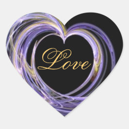 Sticker Cœur L'amour balayé par la vague Remplir l'art fractal