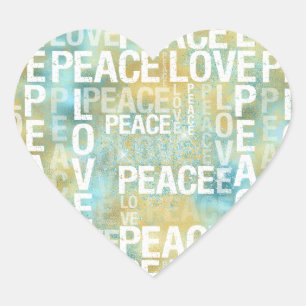Sticker Cœur L'Amour de la paix blanche d'Aqua           