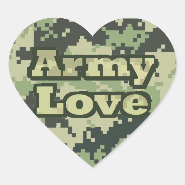 Sticker Cœur L'amour de l'armée (Devant)