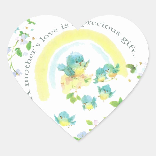 Sticker Cœur L'amour d'une mère est un cadeau précieux (Devant)