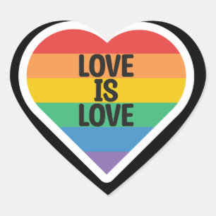 Sticker Cœur L'amour est l'amour   GAY PRIDE
