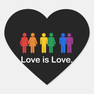 STICKER CŒUR L'AMOUR EST L'AMOUR NOIR
