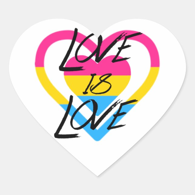 Sticker Cœur L'Amour Est L'Amour Pansexuel Fierté (Devant)