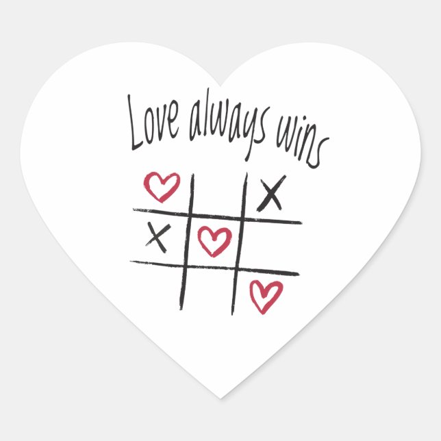 Sticker Cœur L'amour gagne toujours (Devant)