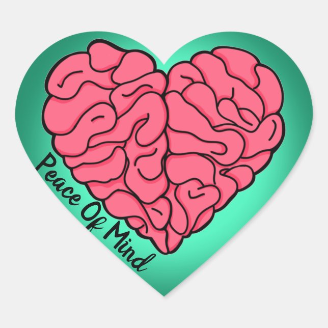 Sticker Cœur L'amour sur le cerveau (Devant)