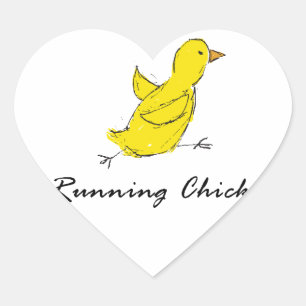 Sticker Cœur Lancer le poussin