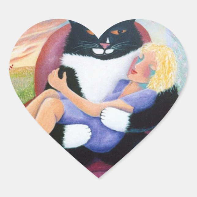 Sticker Cœur Lap de chat (Devant)