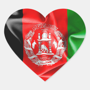 Sticker Cœur L'autocollant du drapeau afghan