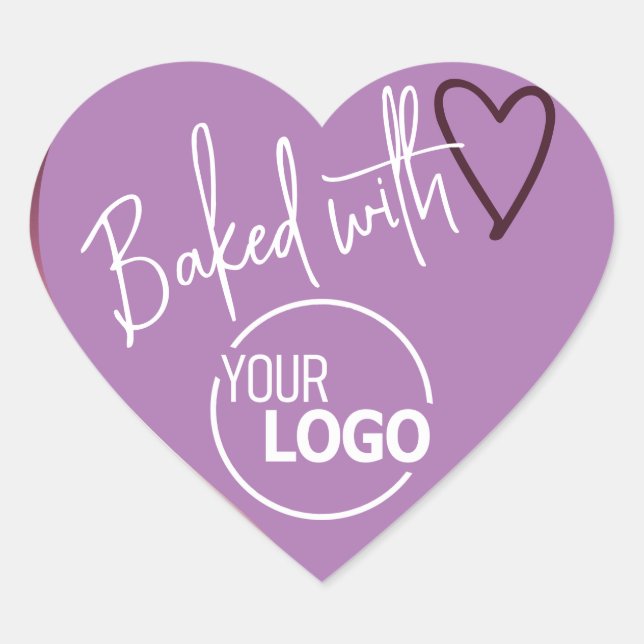 Sticker Cœur Lavande cuite avec amour Logo de cuisson maison (Devant)