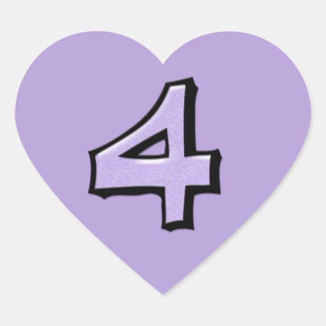 Sticker Coeur lavande Silly Numéro 4 (Devant)