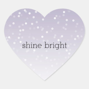 Sticker Cœur Lavande violet blanc Bokeh Confetti