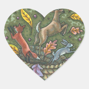STICKER CŒUR LE BONHEUR DE LA NATURE LA FAUNE CORNUCOPIE COUPER