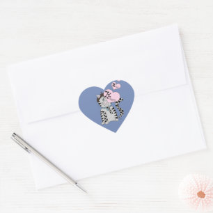 Sticker Cœur Le chat français embrasse et étreint des