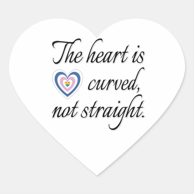 Sticker Cœur Le Coeur N'Est Pas Droit (Devant)