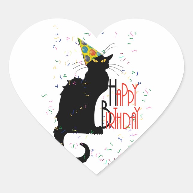 Sticker Cœur Le Conversation Noir - JEUX ANNIVERSAIRE ! (Devant)