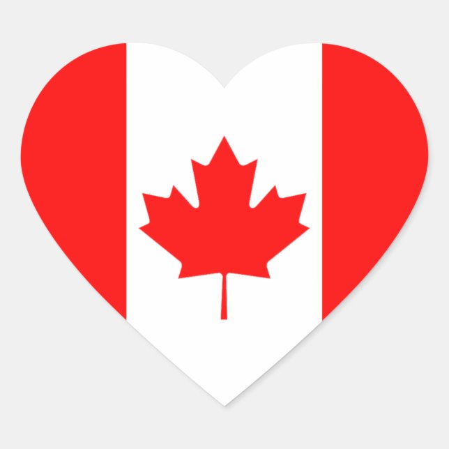 Sticker Cœur Le drapeau canadien, Canada (Devant)
