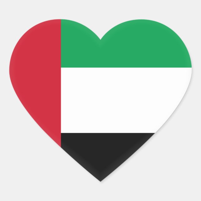 Sticker Cœur Le drapeau des Emirats Arabes Unis (Devant)