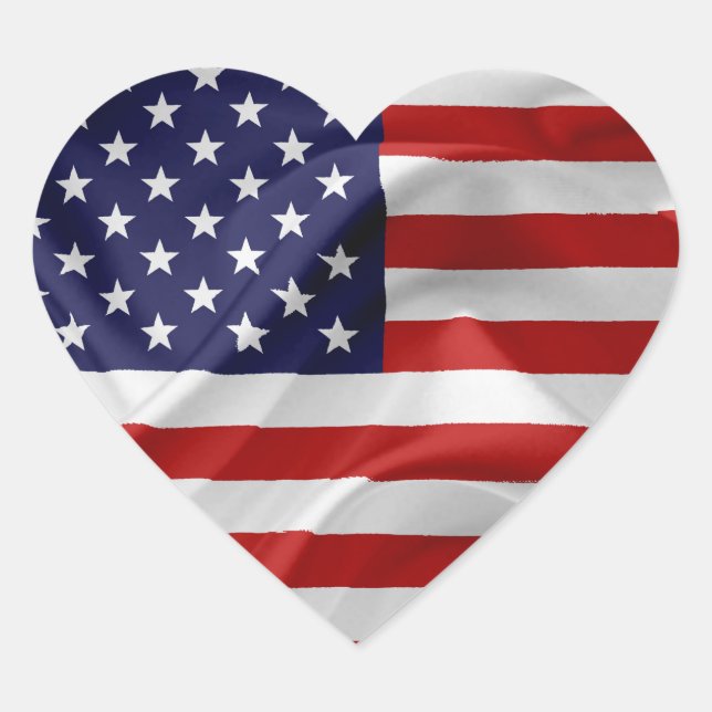 Sticker Cœur Le drapeau des États-Unis d'Amérique (Devant)