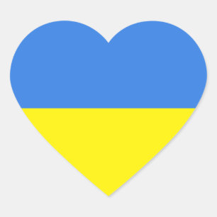 Sticker Cœur Le drapeau ukrainien, je suis avec l'Ukraine,