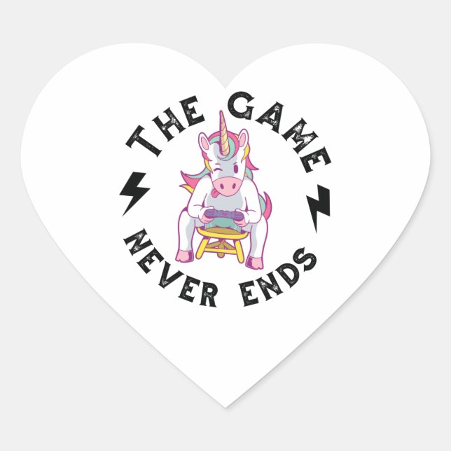 Sticker Cœur Le Jeu ne se termine jamais (Devant)