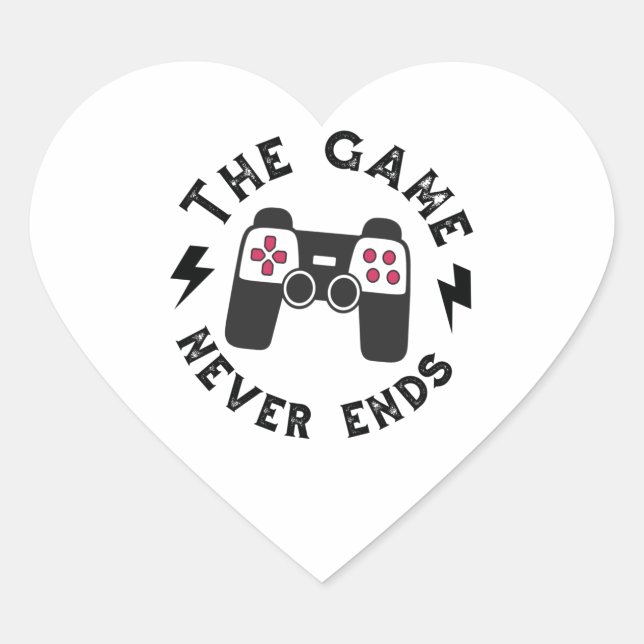 Sticker Cœur Le Jeu ne se termine jamais (Devant)