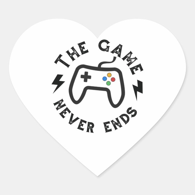 Sticker Cœur Le Jeu ne se termine jamais (Devant)