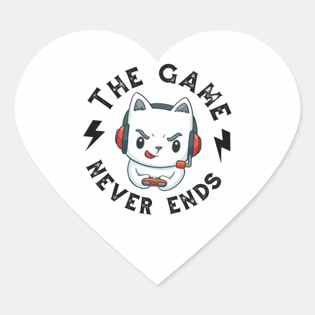 Sticker Cœur Le Jeu ne se termine jamais (Devant)