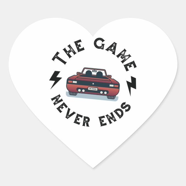 Sticker Cœur Le Jeu ne se termine jamais (Devant)