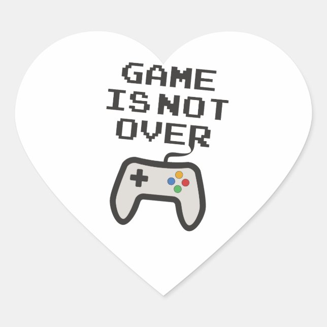 Sticker Cœur Le jeu n'est pas terminé (Devant)