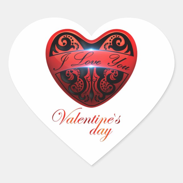 Sticker Cœur Le jour de San Valentin (Devant)