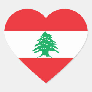 Sticker Cœur Le Liban/drapeau libanais de coeur