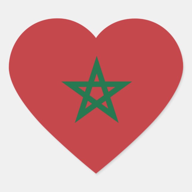 Sticker Cœur Le Maroc/drapeau marocain de coeur (Devant)