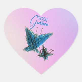 Sticker Cœur Le papillon de grâce de Brynna -