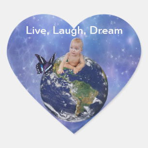 Sticker Cœur Le rêve d'un bébé mignon