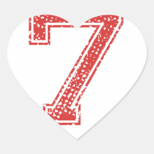 Sticker Cœur Le rouge folâtre Jerzee le numéro 7