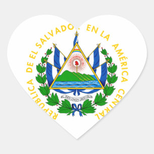 Sticker Cœur Le Salvador - emblème/drapeau/manteau des