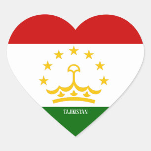 Sticker Cœur Le Tadjikistan Drapeau Splendide patriotique