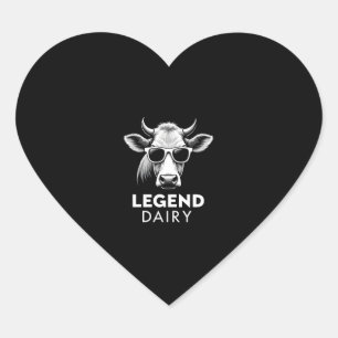 Sticker Cœur Légendaire T-shirt graphique drôle de fermier lait